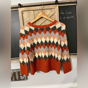 Orange Argyle Sweater